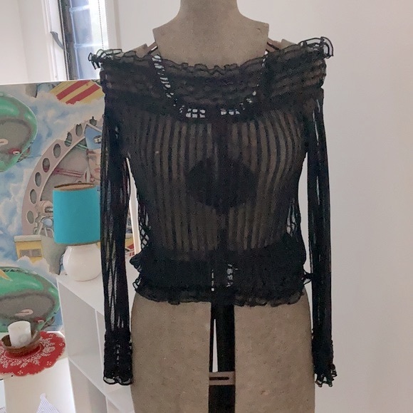 Sheer striped long sleeve Top by COOPER STREET - Picture 5 of 8